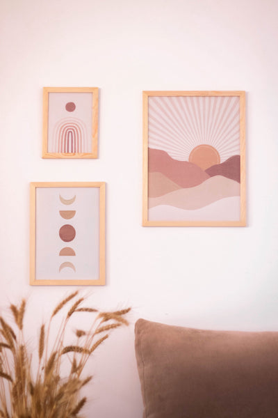 Sun And Moon - Boho Mini Set – abstract boho wall art | الشمس والقمر - طقم بوهو صغير