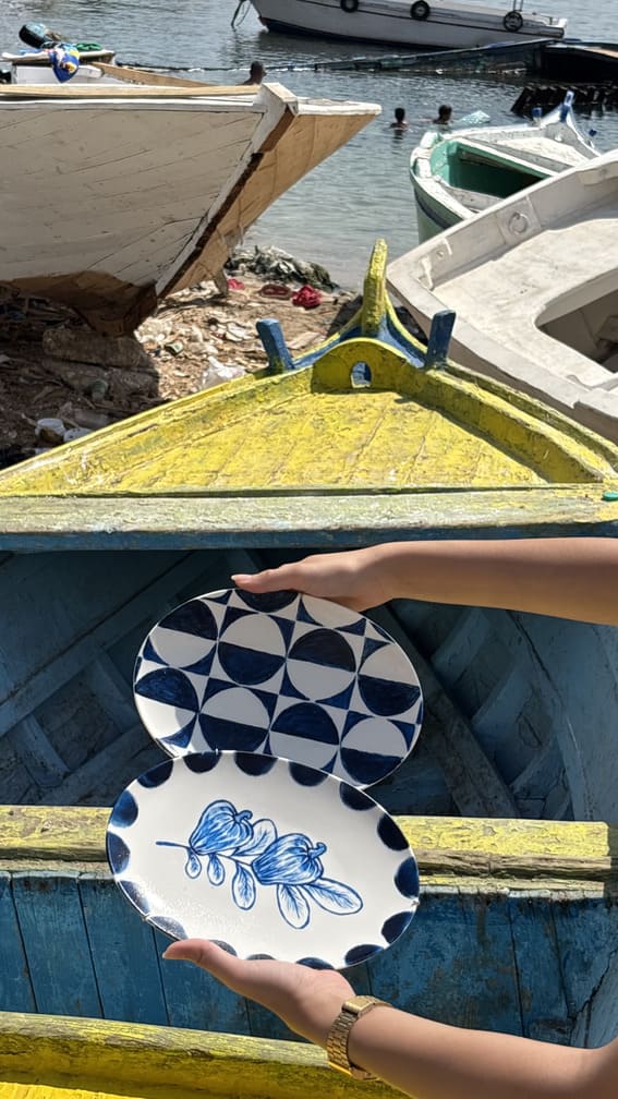 Over & under the sea- plates set – summer beach wall art, photo 4 | طقم أطباق فوق البحر وتحته