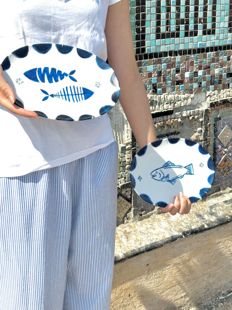 Over & under the sea- plates set – summer beach wall art, photo 5 | طقم أطباق فوق البحر وتحته