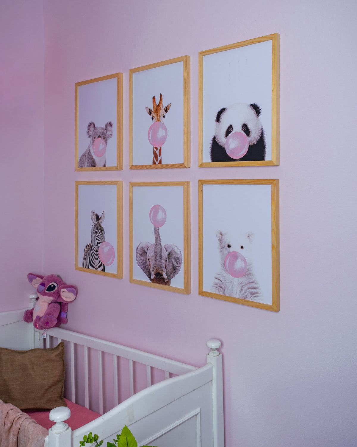 Animals Nursery Set - The Bubblegum Animals – nursery wall art, photo 2 | طقم حيوانات غرفة الأطفال - حيوانات اللبان