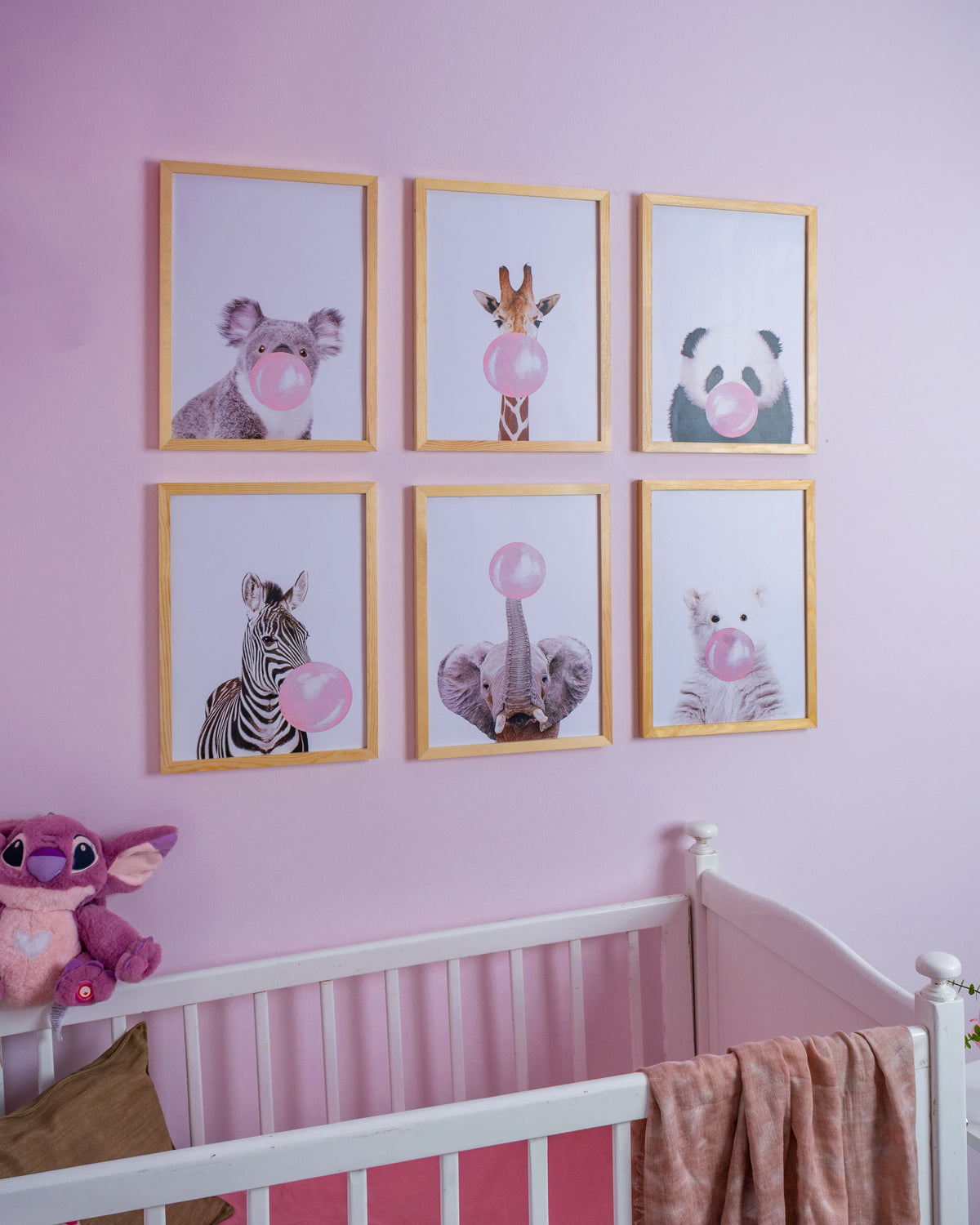 Animals Nursery Set - The Bubblegum Animals – nursery wall art, photo 3 | طقم حيوانات غرفة الأطفال - حيوانات اللبان