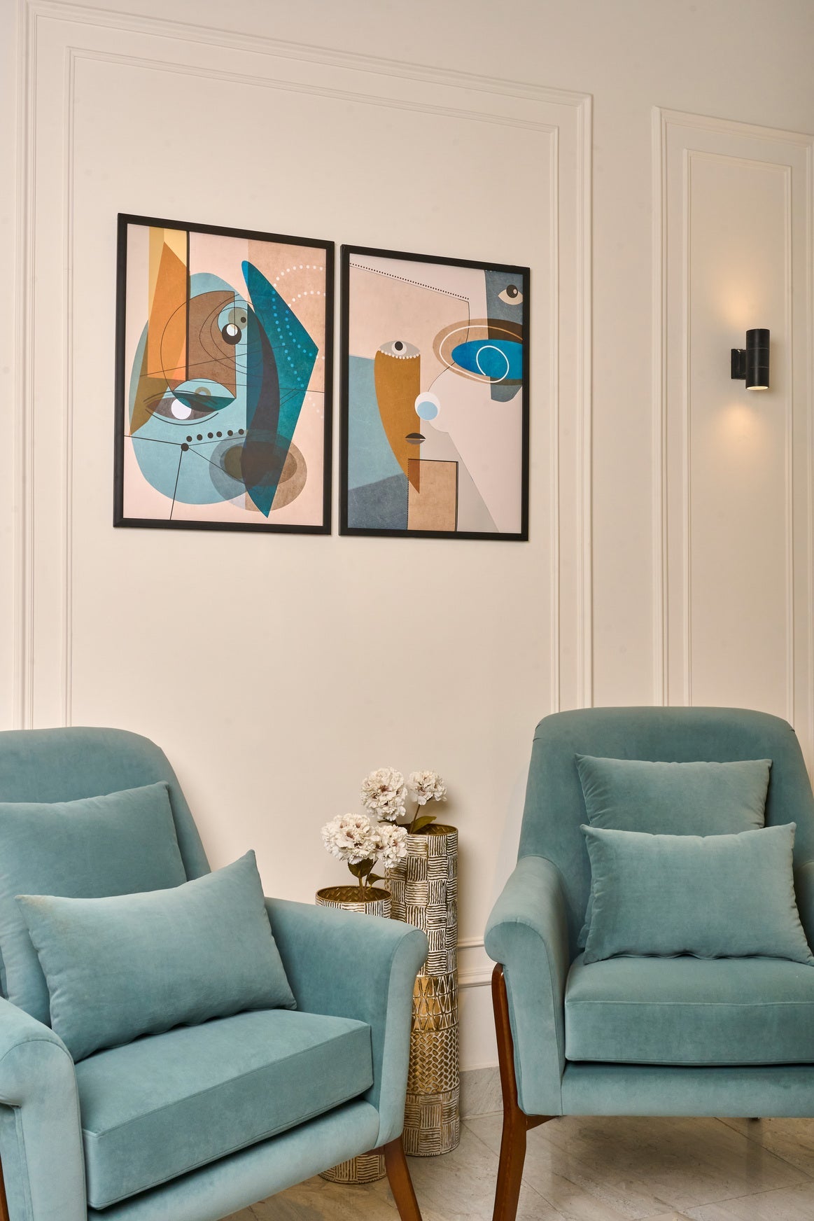 Geometric Faces Set – abstract boho wall art, photo 2 | طقم الوشوش الهندسية