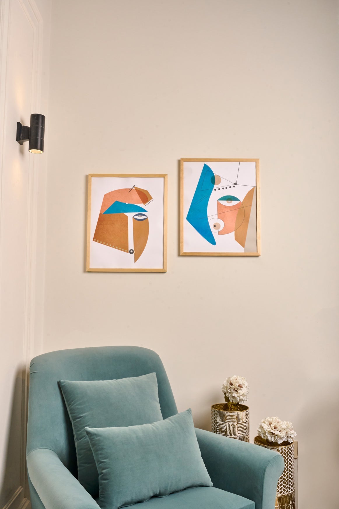 Geometric Faces - Abstract Set – abstract boho wall art, photo 4 | طقم الوشوش الهندسية - تجريدي