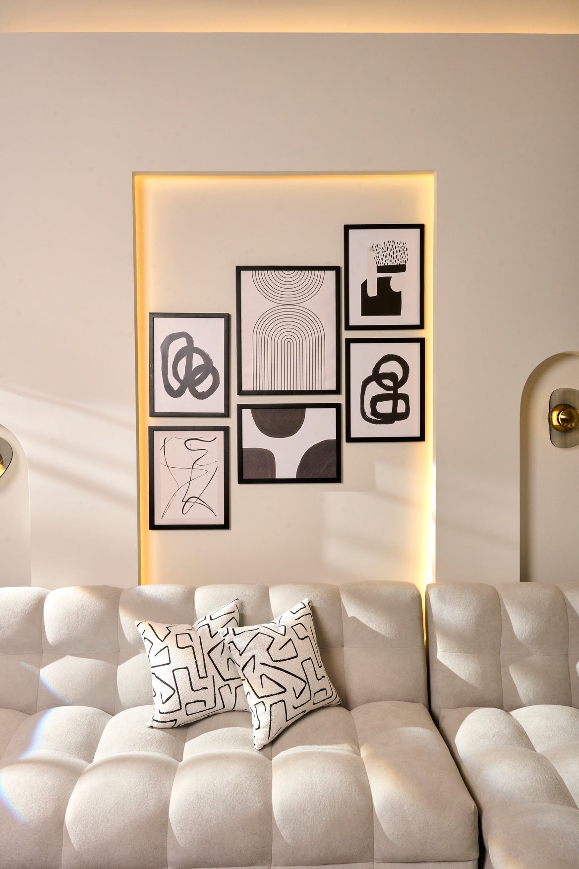 Black & White Abstract Set – kitchen wall art, photo 2 | طقم أبيض وأسود تجريدي
