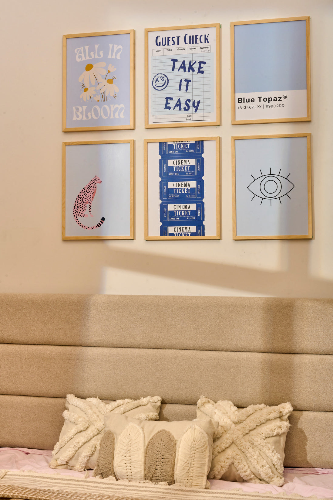 Blue topaz Set – gallery wall frame set | طقم التوباز الأزرق