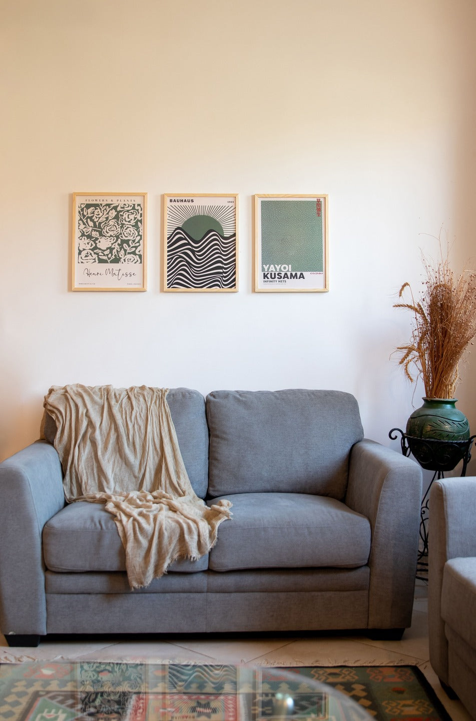 Green Bauhaus Set – abstract boho wall art | طقم باوهاوس الأخضر
