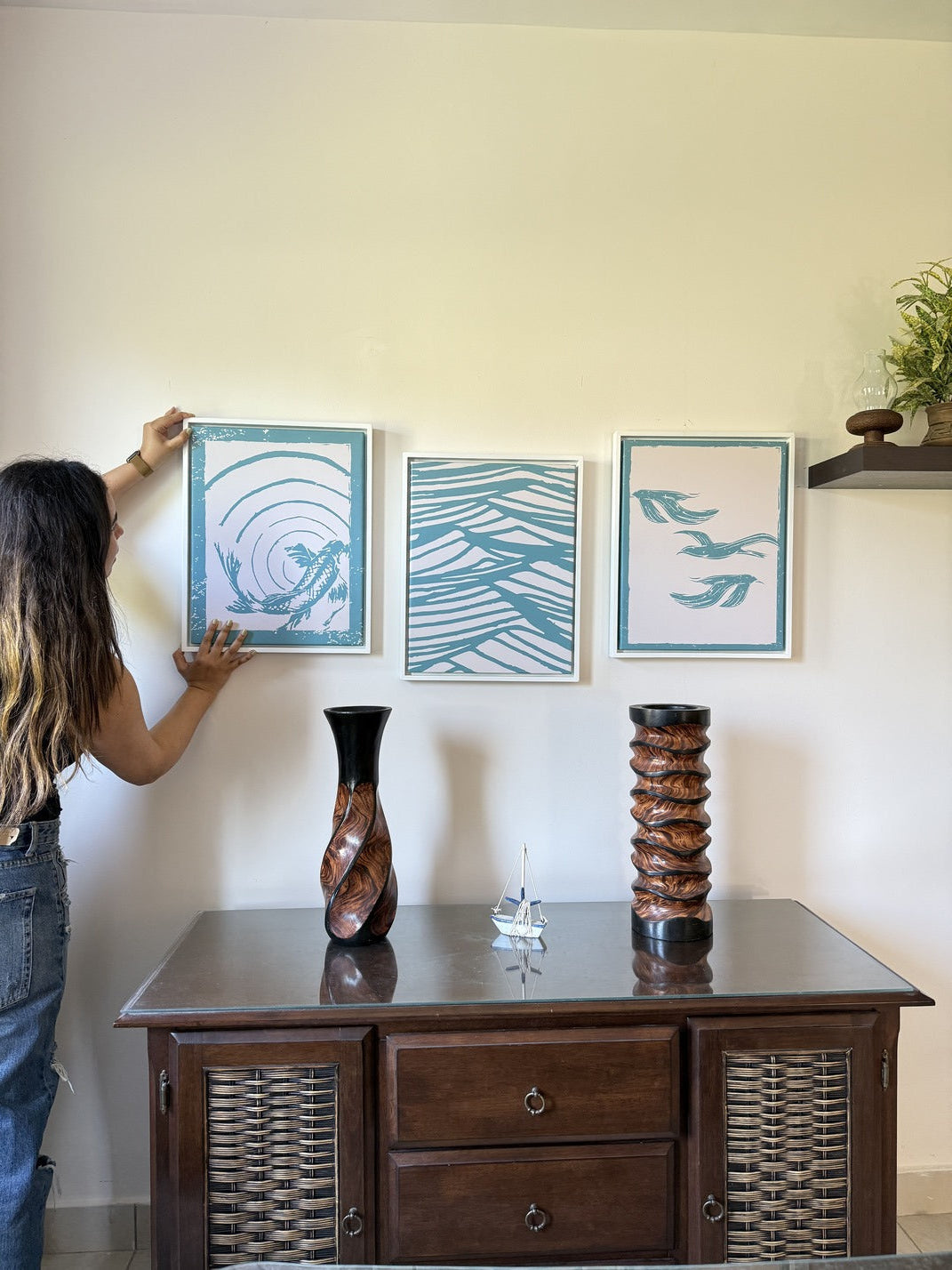 Blue Drift Canvas Summer Set – summer beach wall art | طقم صيفي كانفس - بلو دريفت