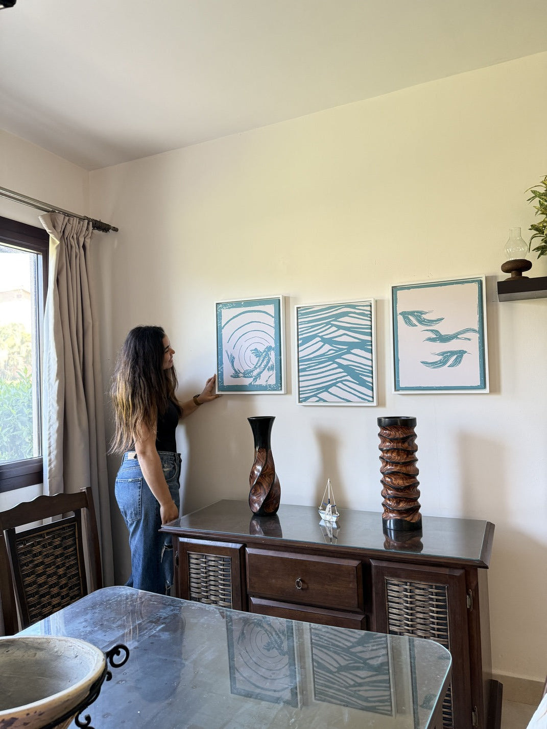 Blue Drift Canvas Summer Set – summer beach wall art, photo 2 | طقم صيفي كانفس - بلو دريفت