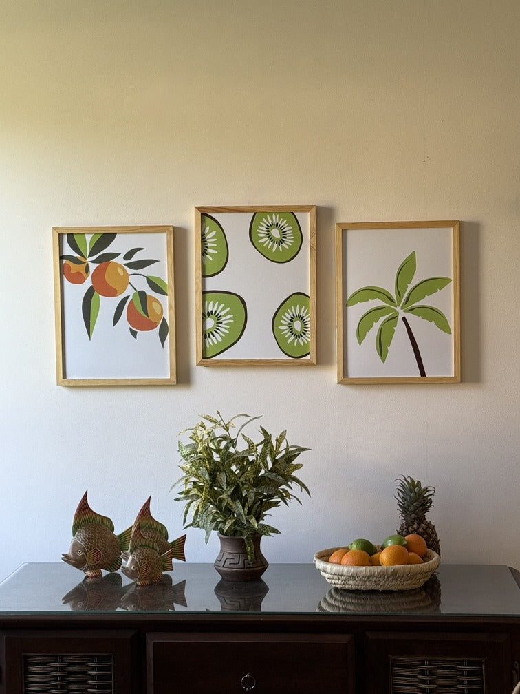 Tropical Trio Summer Set – summer beach wall art | طقم صيفي - الثلاثي الاستوائي