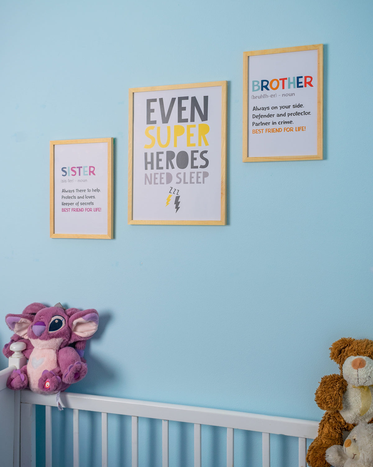 Nursery - The Super Hero Siblings Frame – nursery wall art, photo 2 | طقم غرفة الأطفال - الأشقاء الأبطال الخارقون