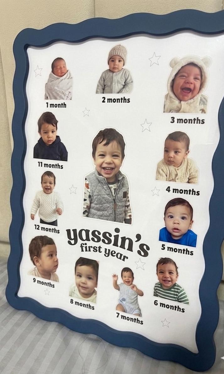 First year moments Frame – nursery wall art | برواز لحظات السنة الأولى