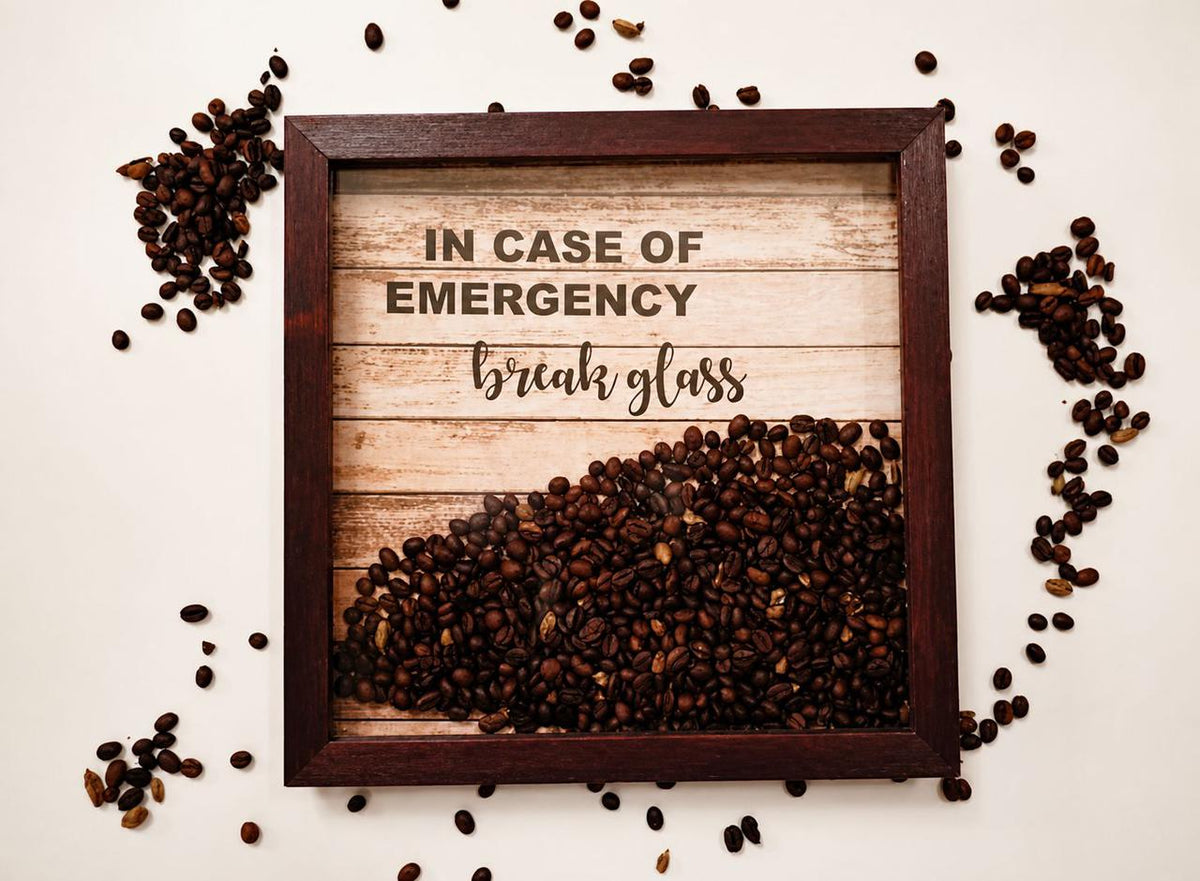 Break Glass Coffee Frame – kitchen wall art | برواز Break Glass Coffee