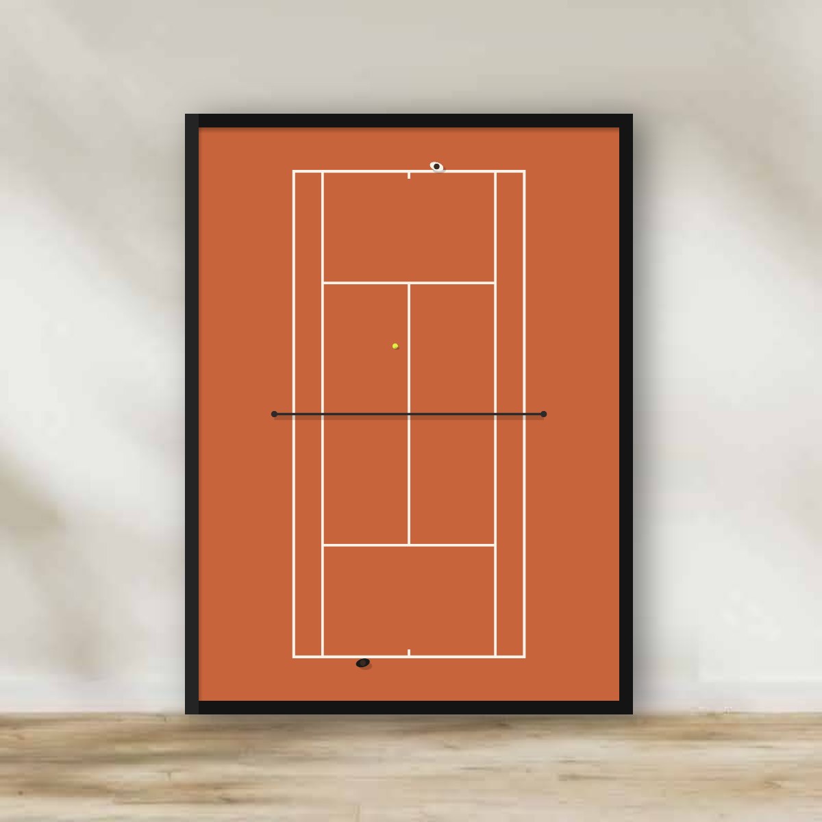Clay Tennis Court From Above Frame – sports wall art | برواز ملعب تنس من فوق