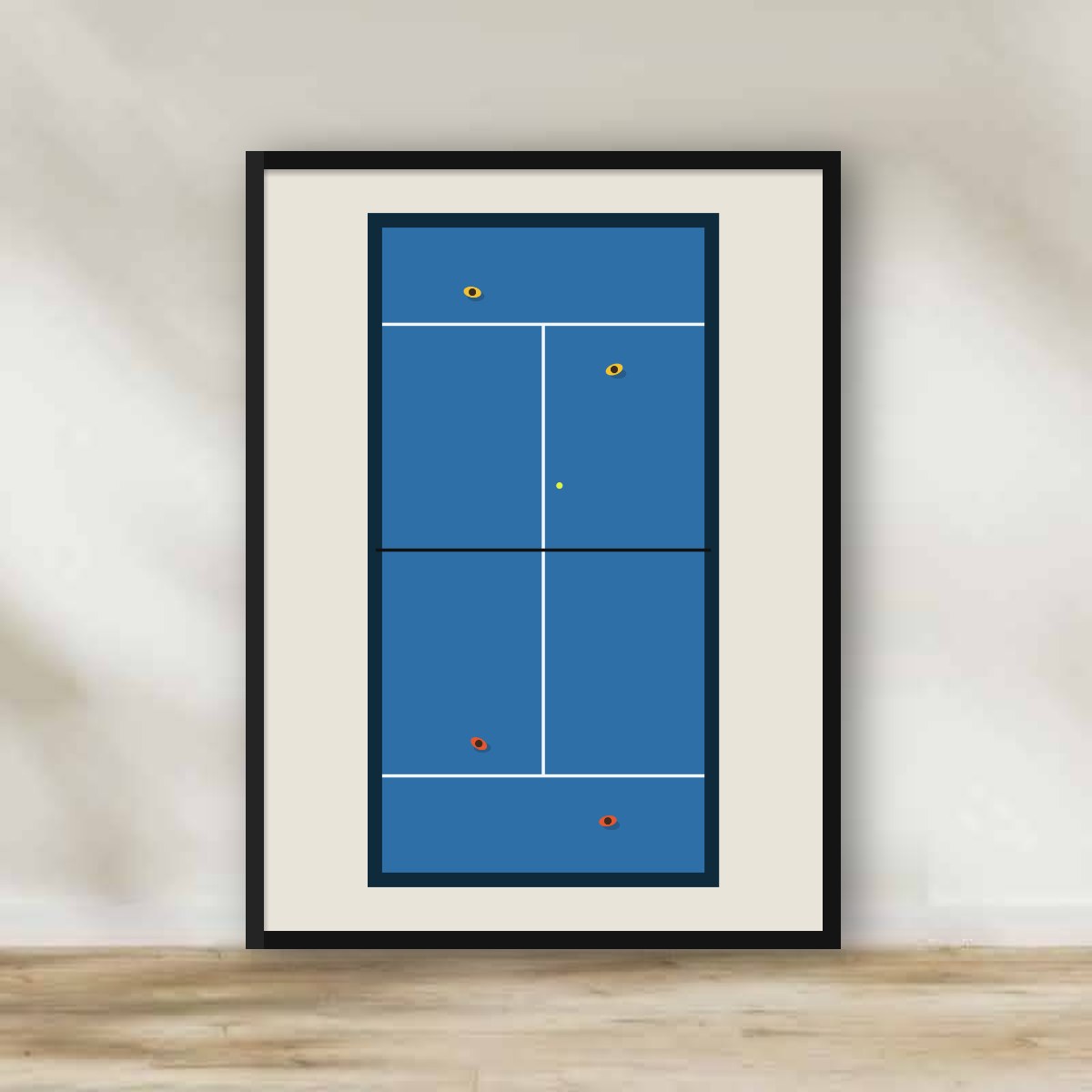 Padel Court From Above Frame – sports wall art | برواز ملعب بادل من فوق