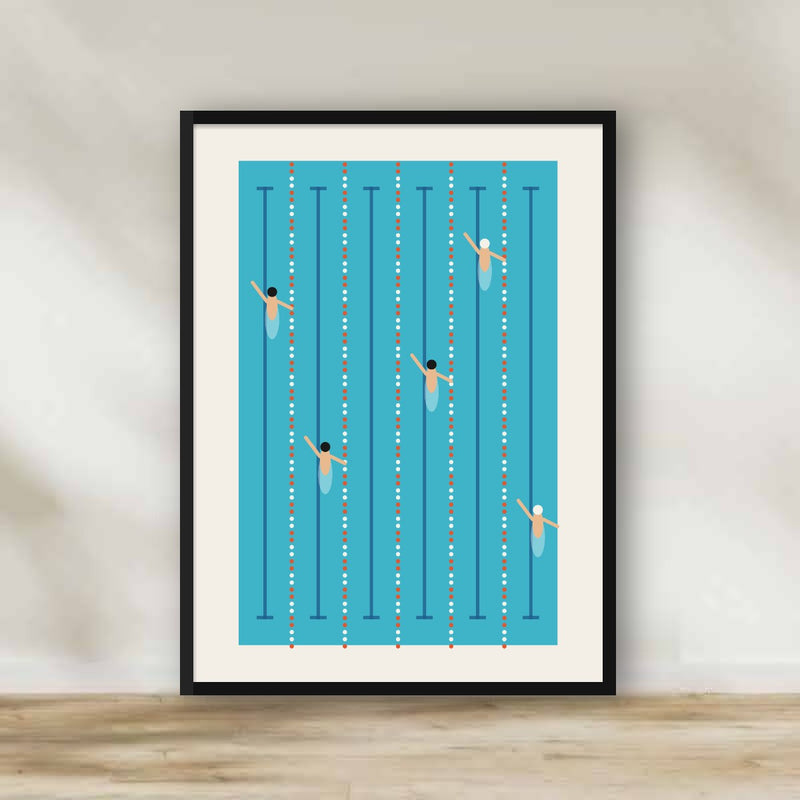 Swimming Pool From Above Frame – sports wall art | برواز حمام سباحة من فوق