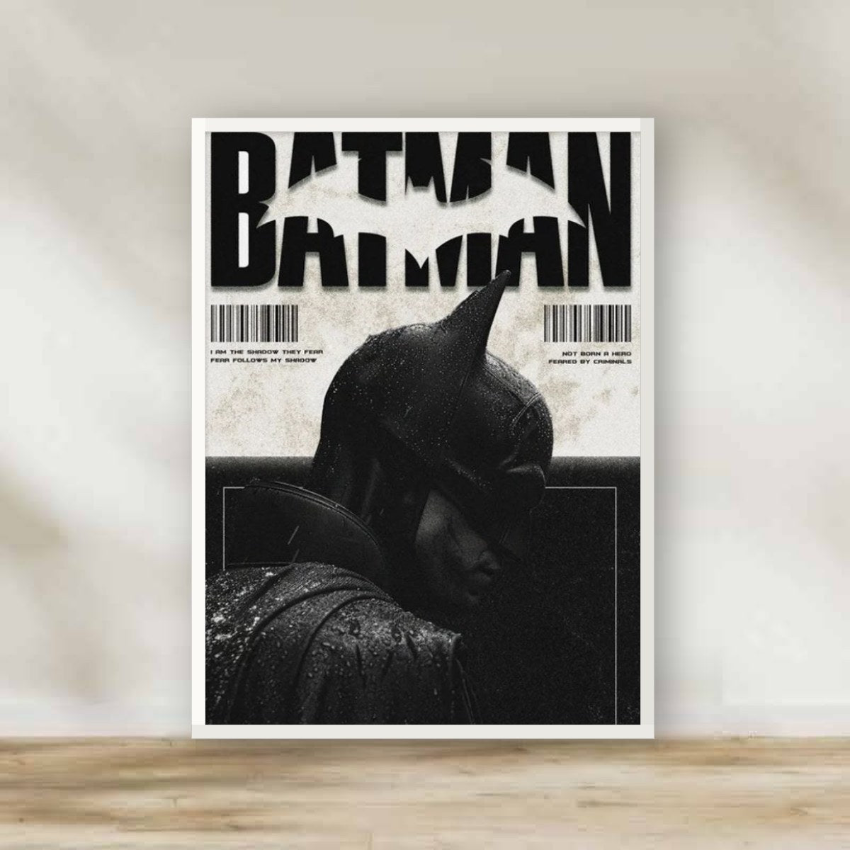 Batman 1 White Frame – movie poster wall art | برواز أبيض باتمان 1