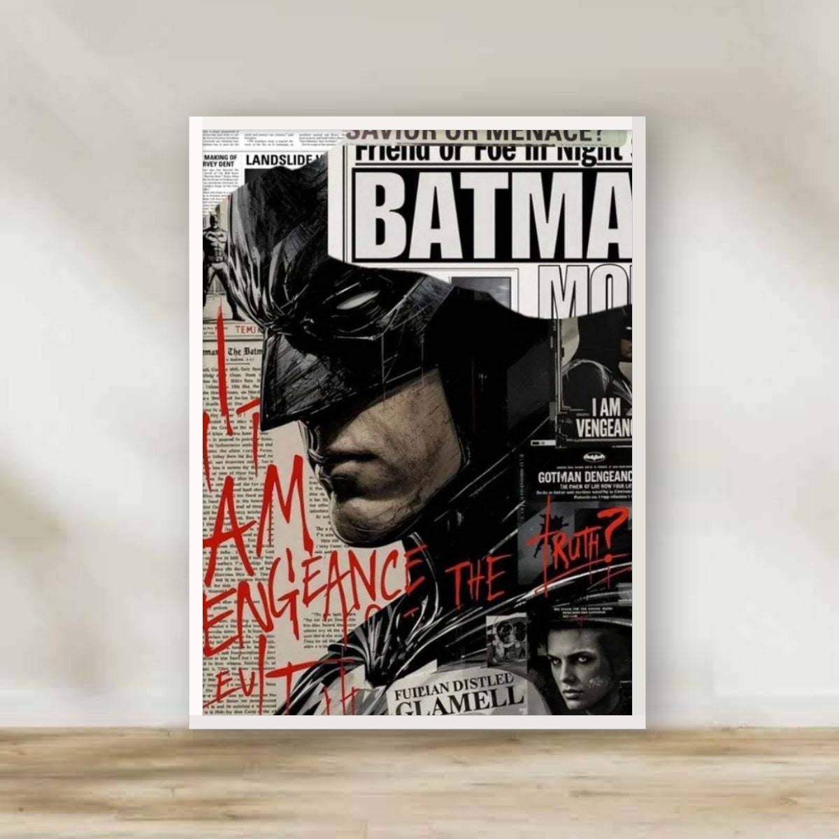 Batman 3 White Frame – movie poster wall art | برواز أبيض باتمان 3