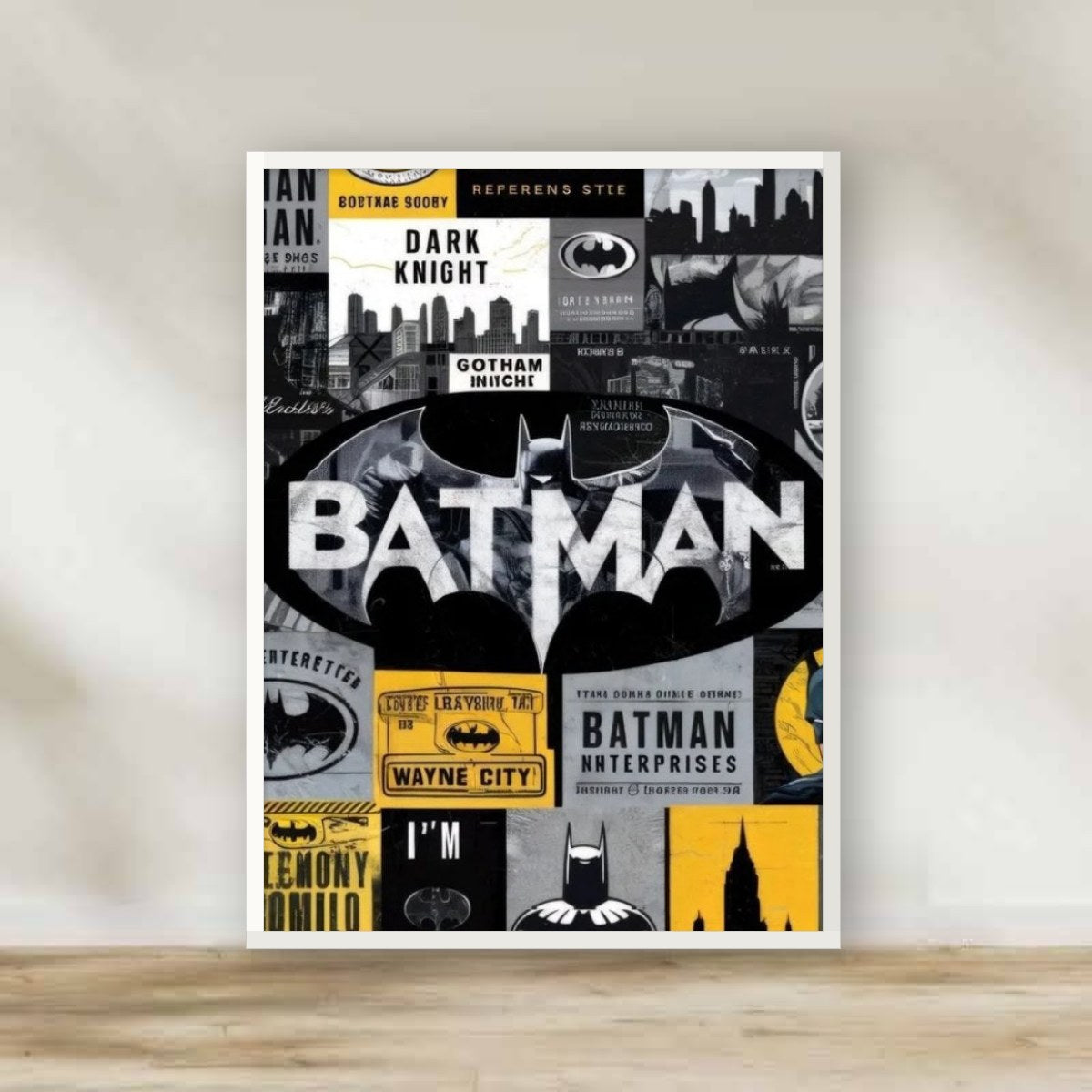 Batman 5 White Frame – movie poster wall art | برواز أبيض باتمان 5