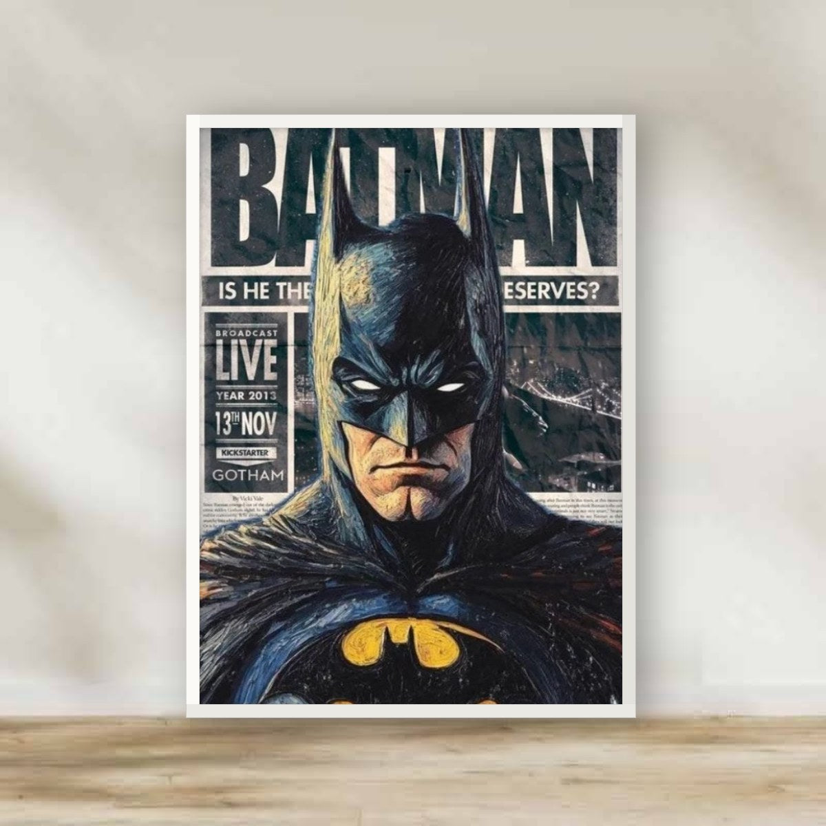 Batman 6 White Frame – movie poster wall art | برواز أبيض باتمان 6