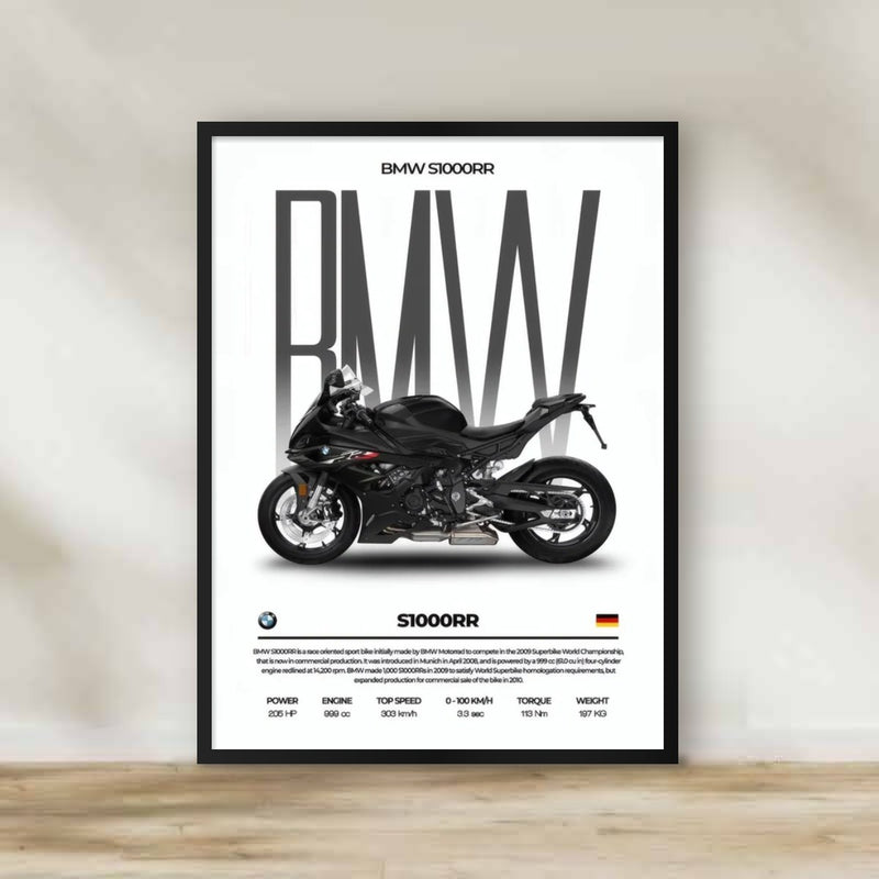 BMW 2 Frame – motorcycle wall art | برواز موتوسيكل BMW 2