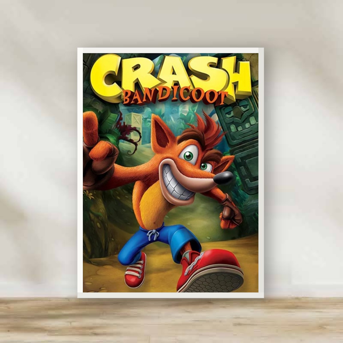 Crash White Frame – gaming wall art | برواز أبيض كراش