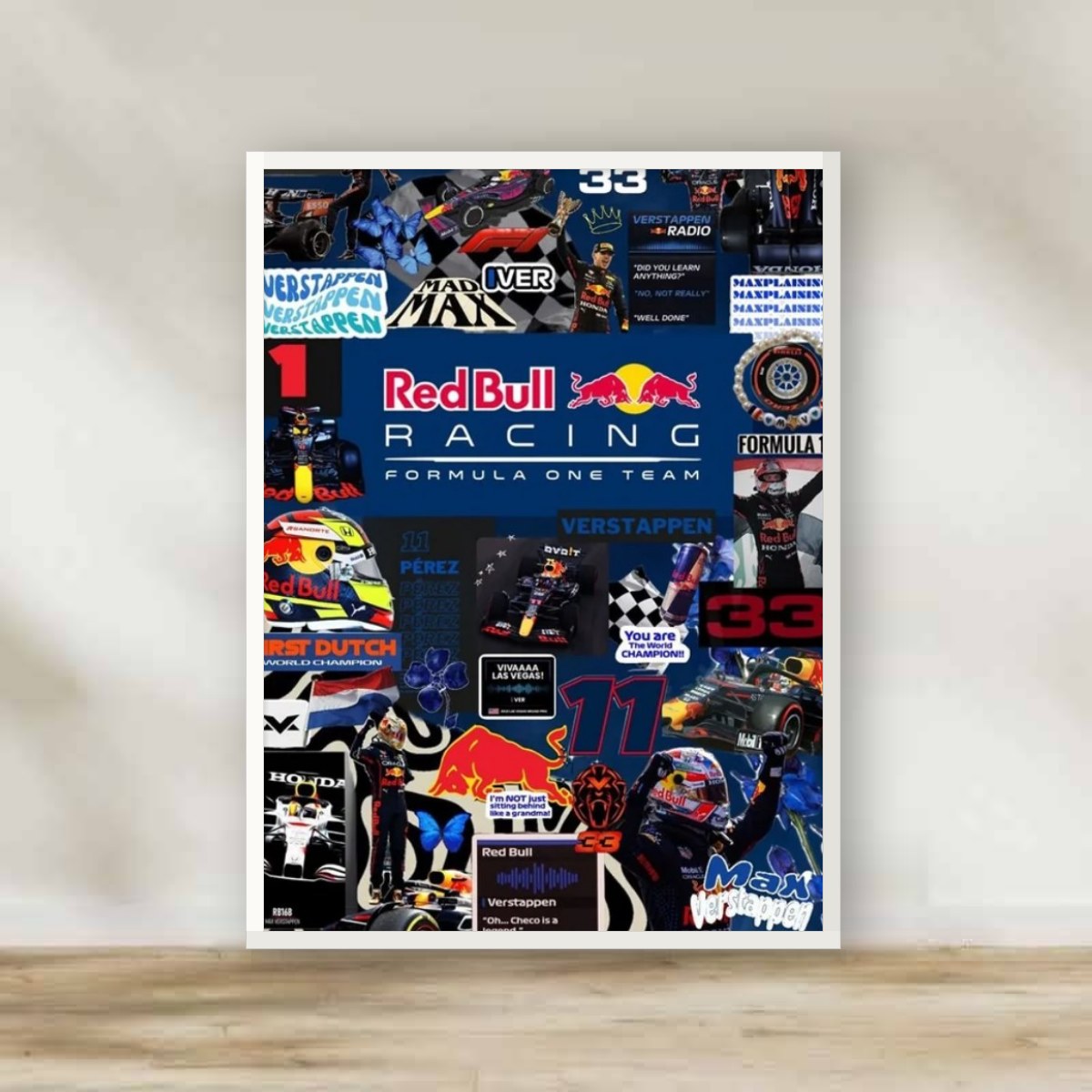 F1 Redbull White Frame – Formula 1 wall art | برواز أبيض ريد بول F1