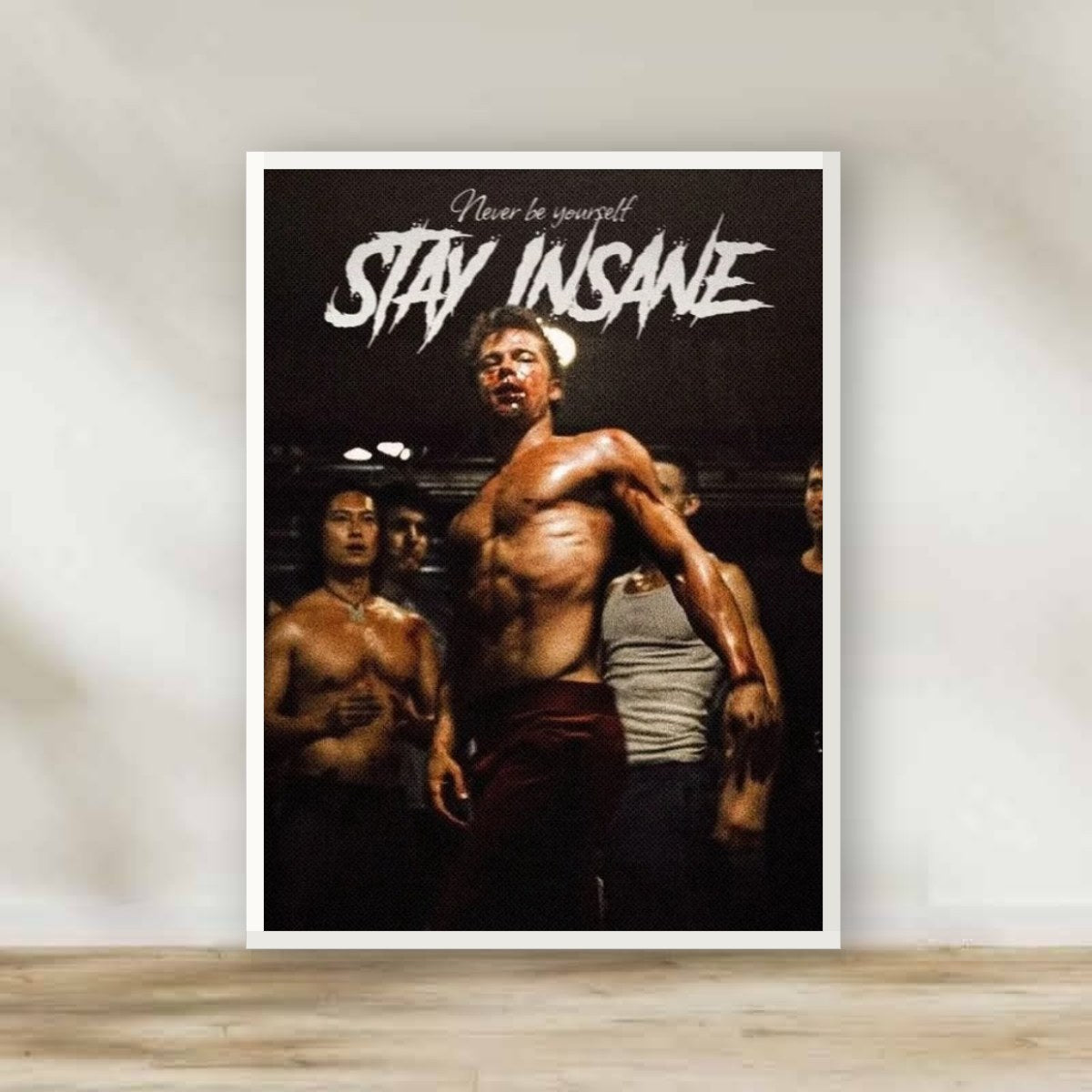 Fight Club 1 White Frame – movie poster wall art | برواز أبيض فايت كلوب 1