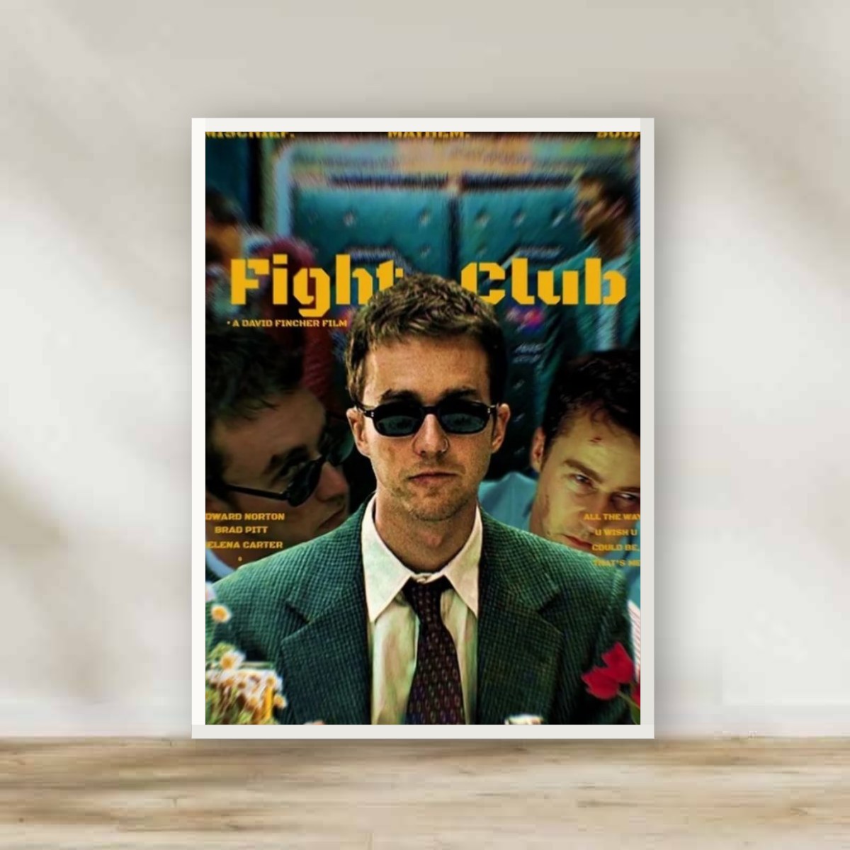 Fight Club 2 White Frame – movie poster wall art | برواز أبيض فايت كلوب 2