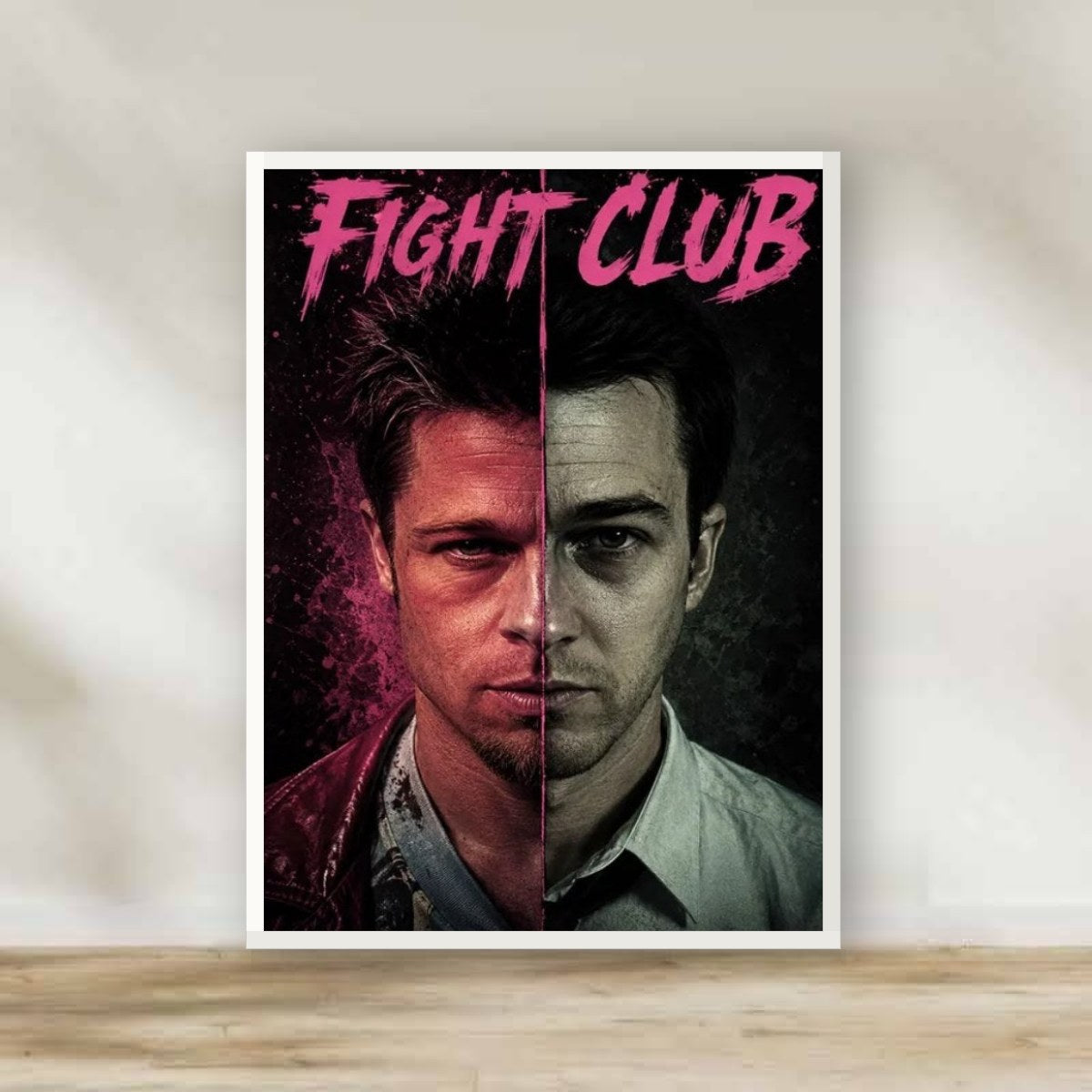 Fight Club 6 White Frame – movie poster wall art | برواز أبيض فايت كلوب 6