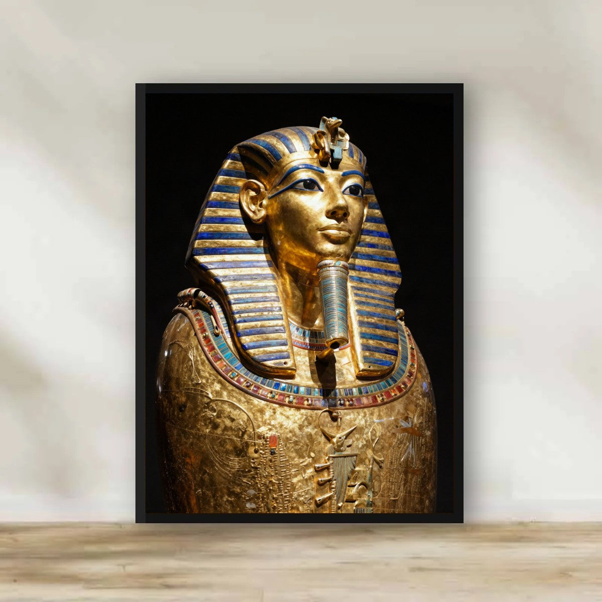 Golden Pharaoh Tutankhamun Frame – Pharaonic photography wall art | برواز الفرعون الذهبي - توت عنخ آمون