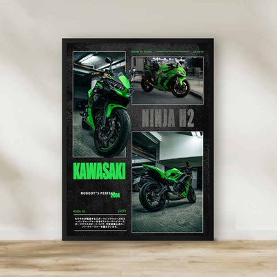Kawasaki 4 Frame – motorcycle wall art | برواز موتوسيكل كاواساكي 4