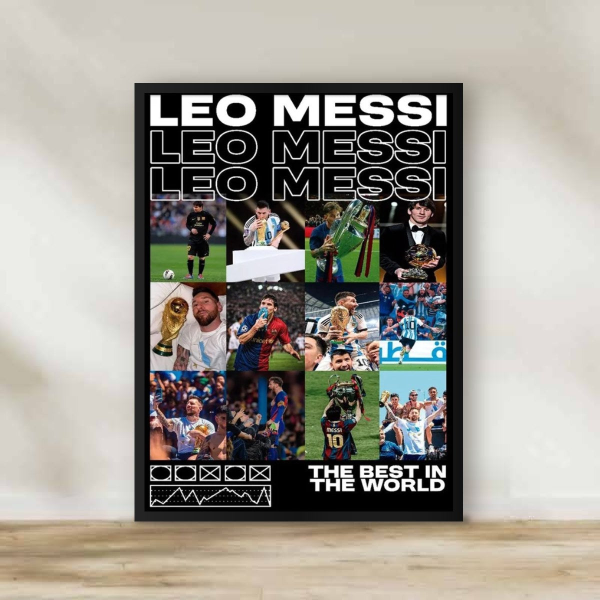 Lionel Messi 6 Frame – football wall art | برواز ليونيل ميسي 6
