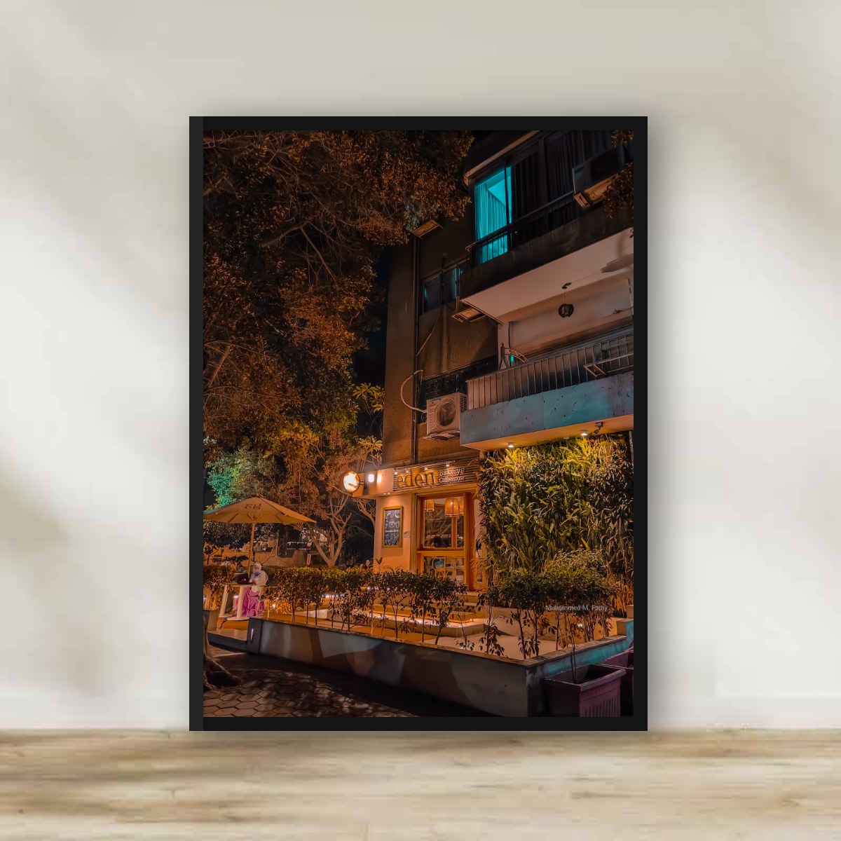 Maadi Nights Frame – photography wall art | برواز شوارع المعادي ليلًا