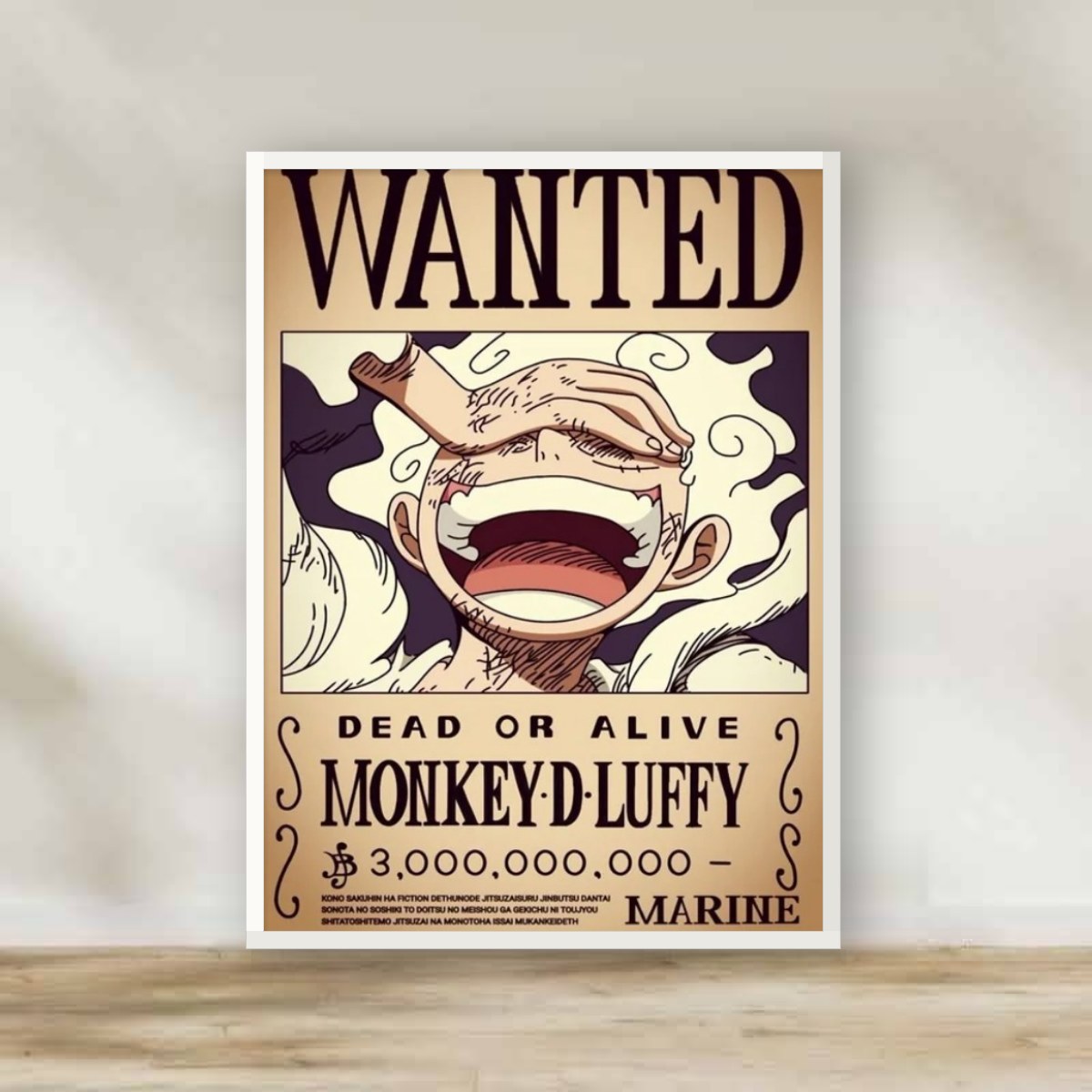 Monkey D. Luffy 1 White Frame – anime wall art | برواز أبيض مونكي دي لوفي 1