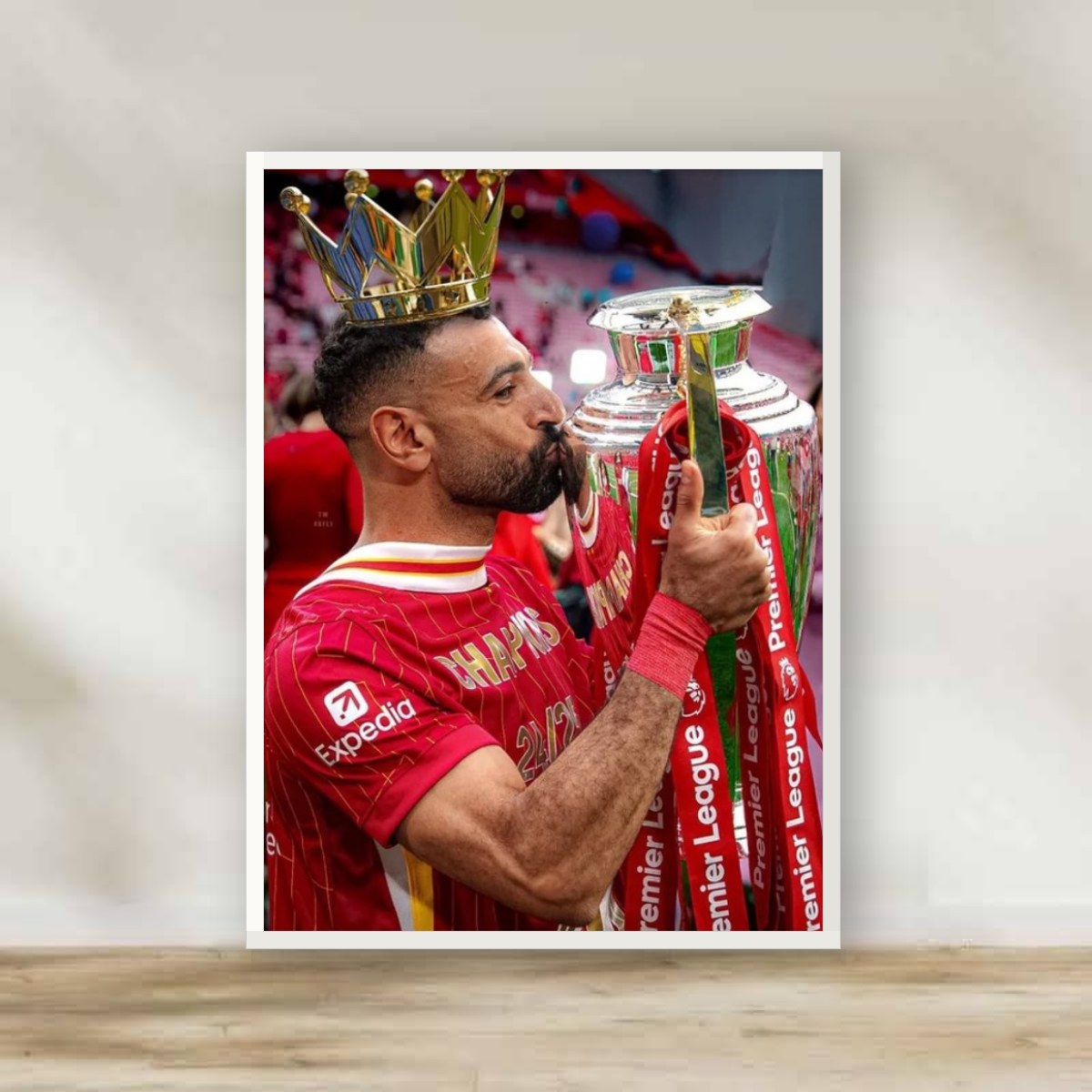MO Salah 2 White Frame – football wall art | برواز أبيض محمد صلاح 2