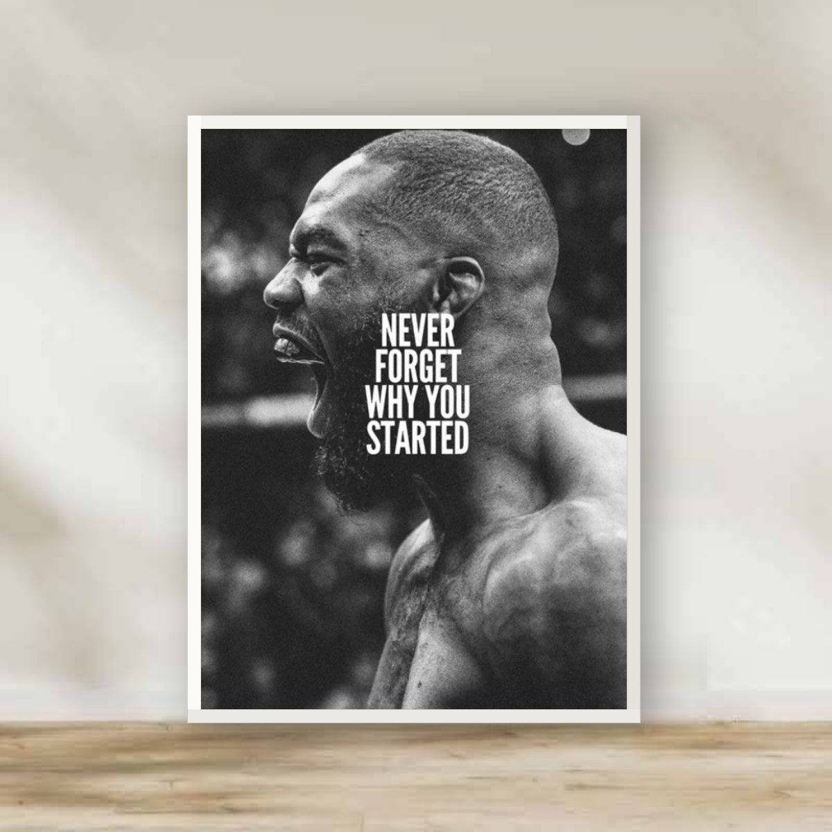 Motivation 13 White Frame – motivational quote wall art | برواز أبيض تحفيزي 13