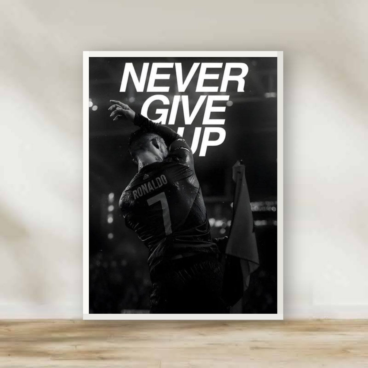 Motivation 6 White Frame – motivational quote wall art | برواز أبيض تحفيزي 6