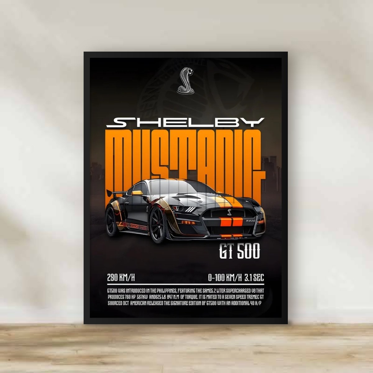 Mustang Frame – car wall art | برواز موستانج