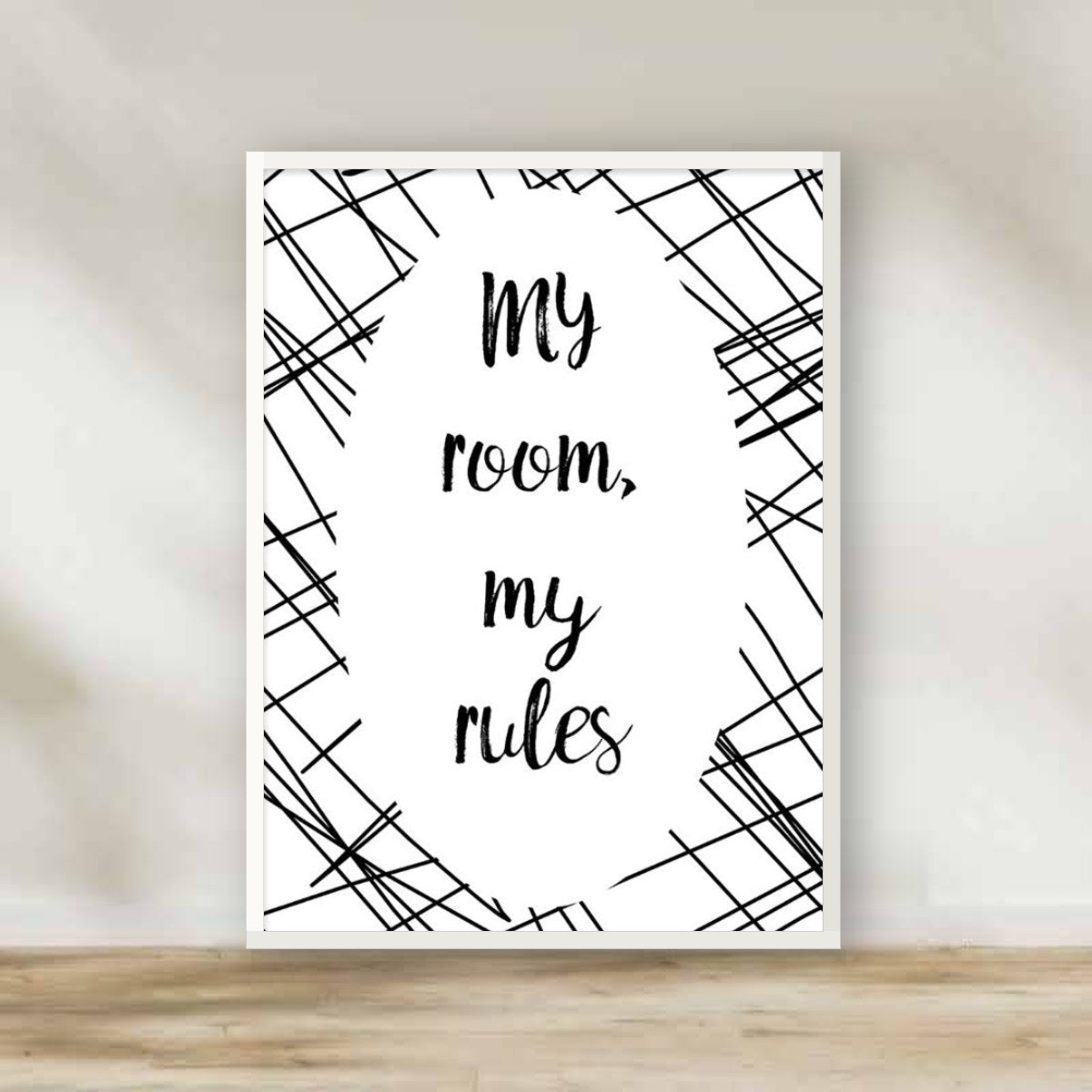 My room, my rules White Frame – gallery wall frame set | برواز أبيض My room, my rules