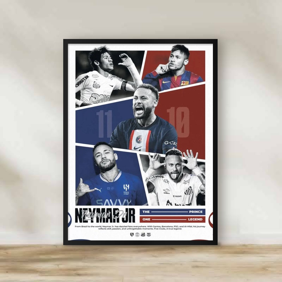 Neymar Frame – football wall art | برواز نيمار