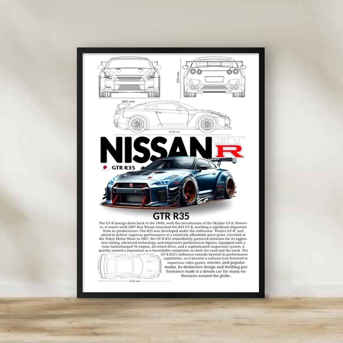 Nissan Frame 5 – car wall art | برواز نيسان 5