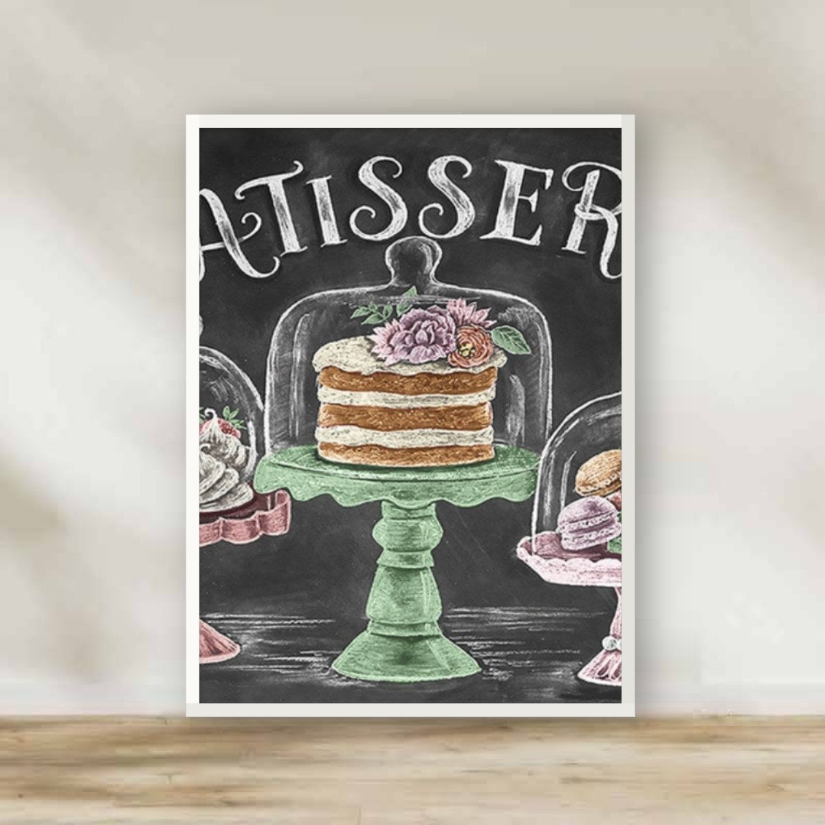Patisserie White Frame – kitchen wall art | برواز أبيض "Patisserie"