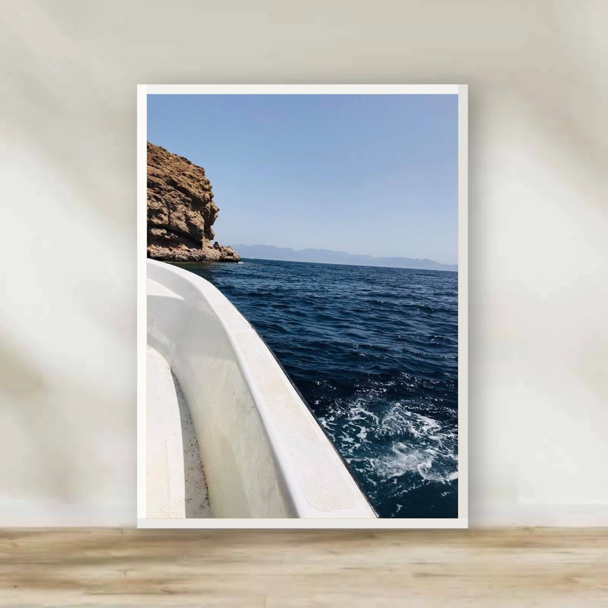 Red Sea Boat Ride White Frame – Red Sea photography wall art | برواز أبيض رحلة مركب - البحر الأحمر
