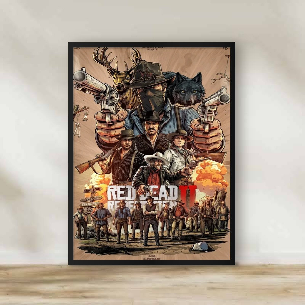 Red Dead 2 Frame – gaming wall art | برواز ريد ديد 2