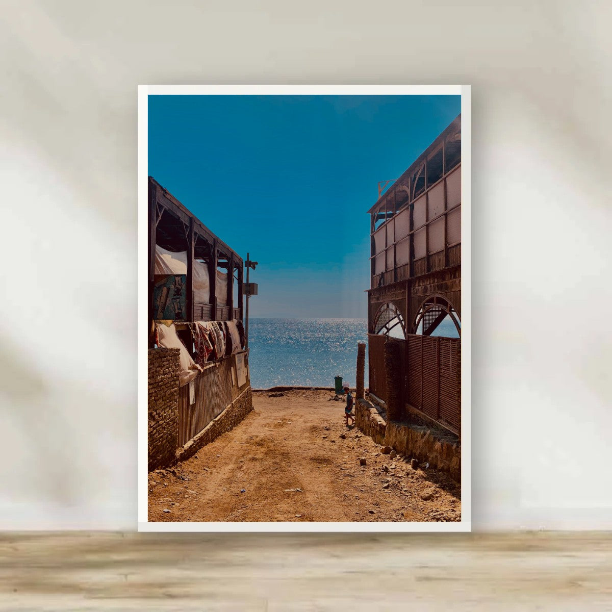 Road to the Sea White Frame – Red Sea photography wall art | برواز أبيض الطريق للبحر