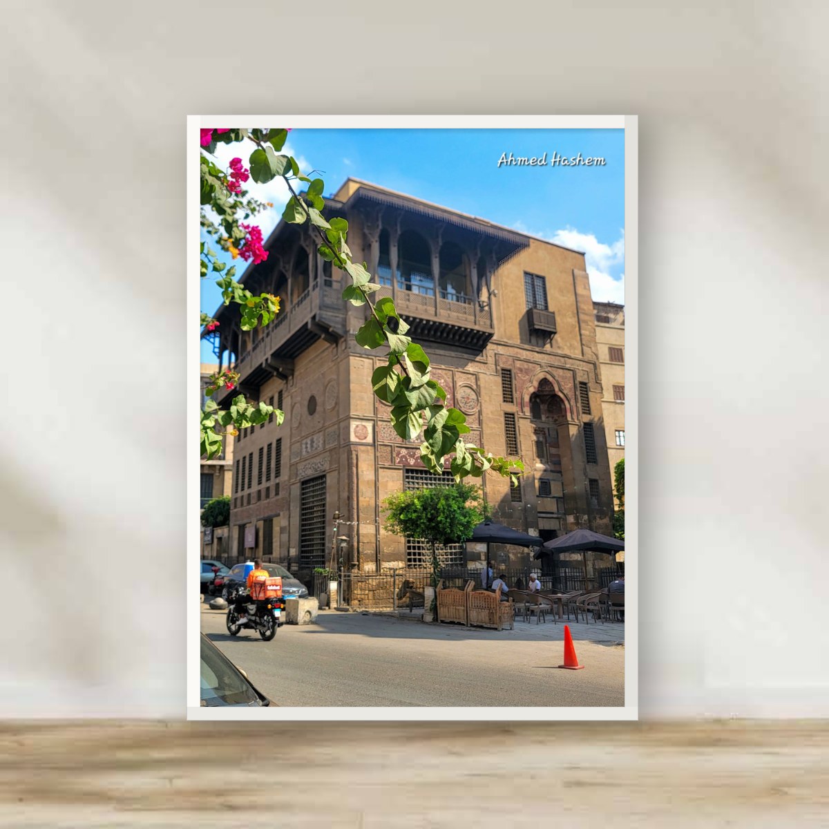 Sabil Qaitbay White Frame – Islamic architecture photography wall art | برواز أبيض سبيل قايتباي
