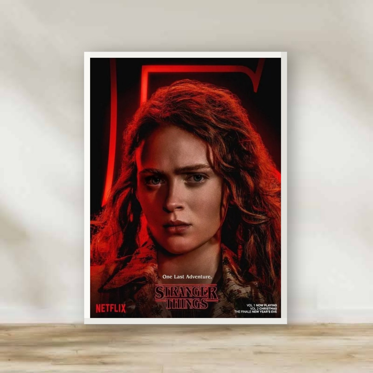 Stranger Things White Frame – movie poster wall art | برواز أبيض سترينجر ثينجز