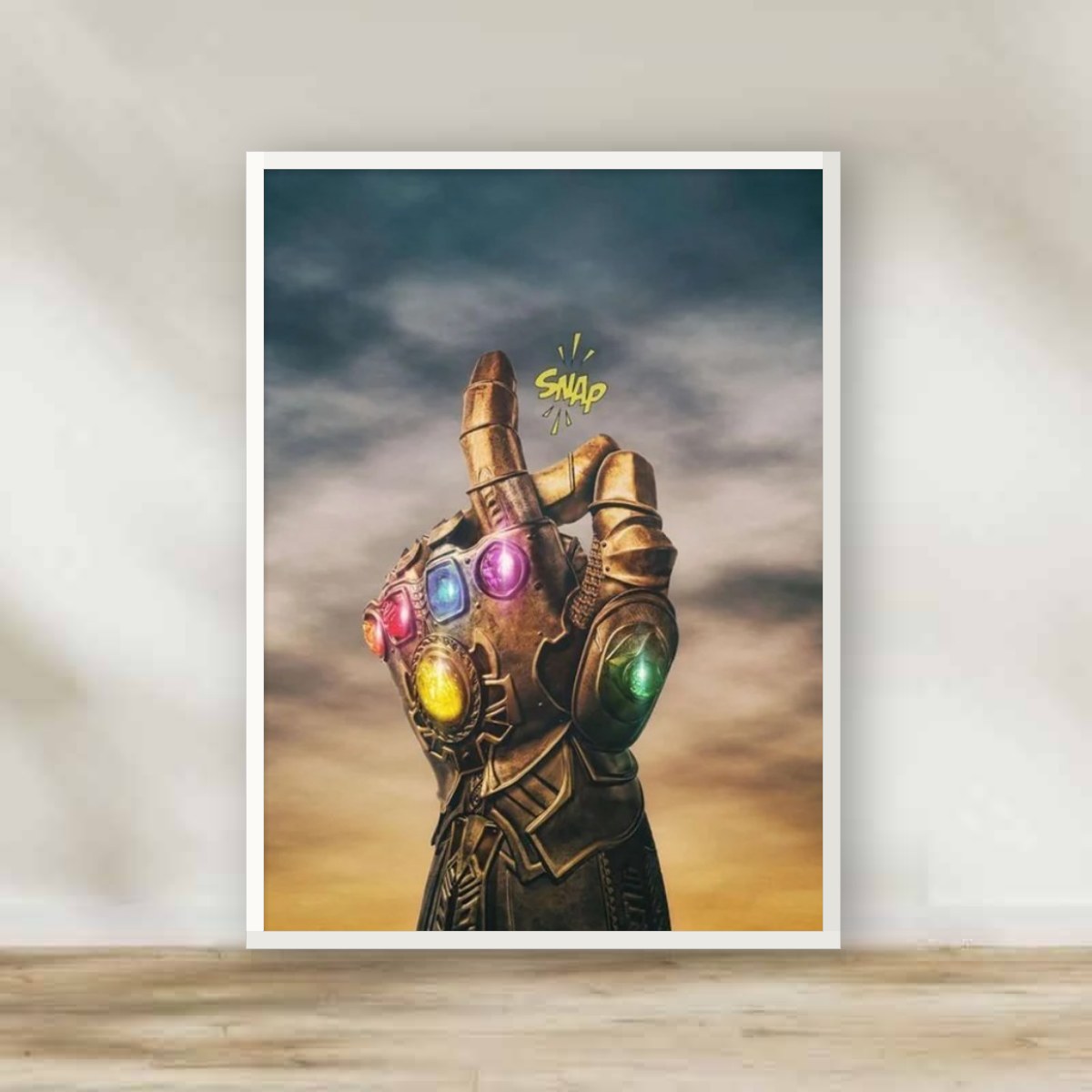 Thanos White Frame – movie poster wall art | برواز أبيض ثانوس