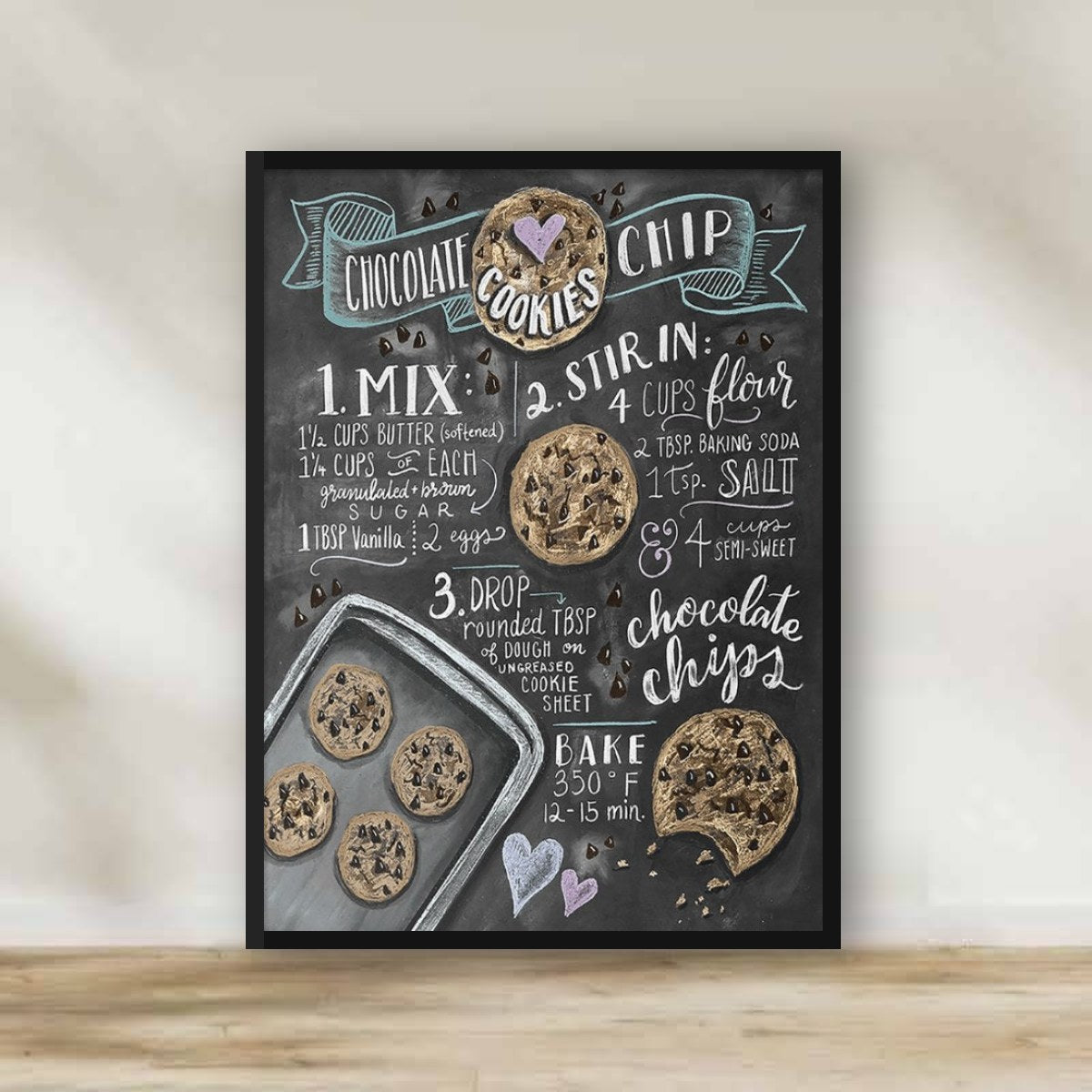 The cOOkies Recipe Frame – kitchen wall art | برواز "The cOOkies Recipe"