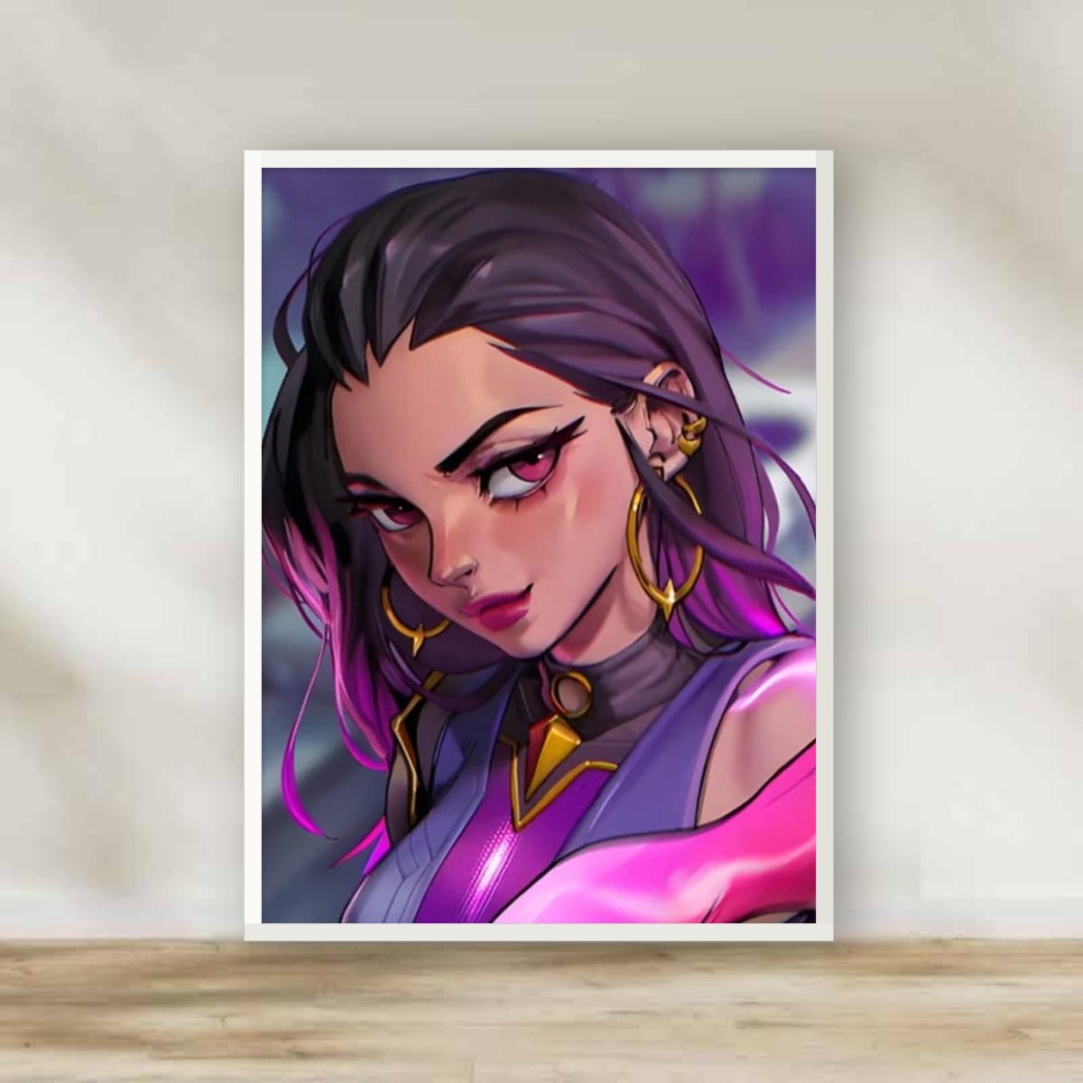 Valorant 2 White Frame – gaming wall art | برواز أبيض فالورانت 2